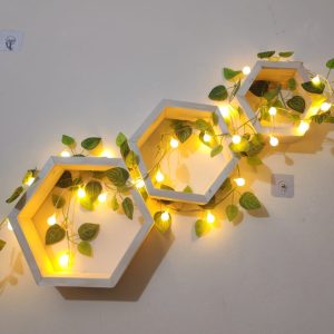 👉৩ পিসের হেক্সাগন ওয়াল সেলফ লাইট